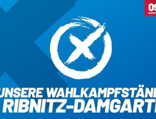 Wahlkampfstände in Ribnitz-Damgarten